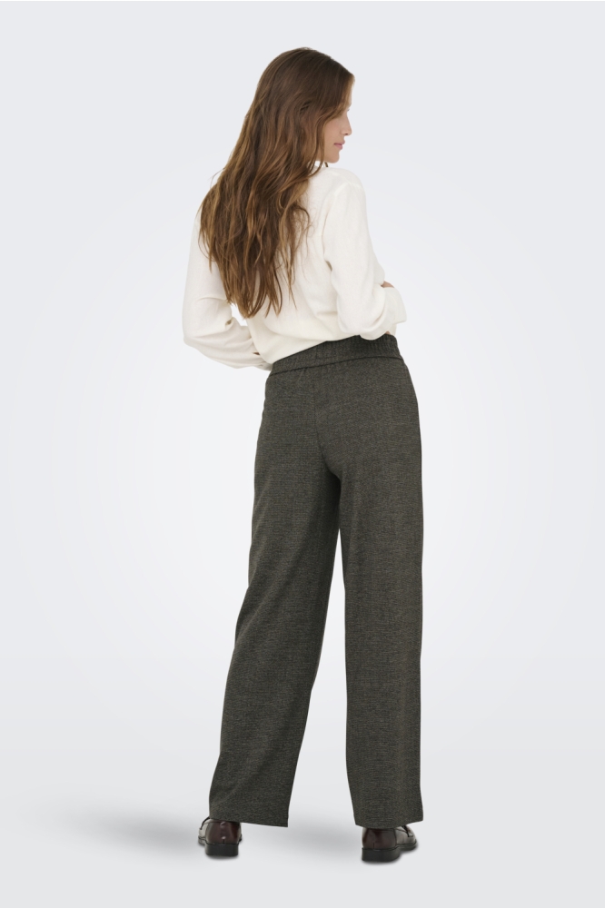 ONLDELL MW WIDE PULL-UP PANT TLR NO 15348522 Black/W. WHITE PEPPER